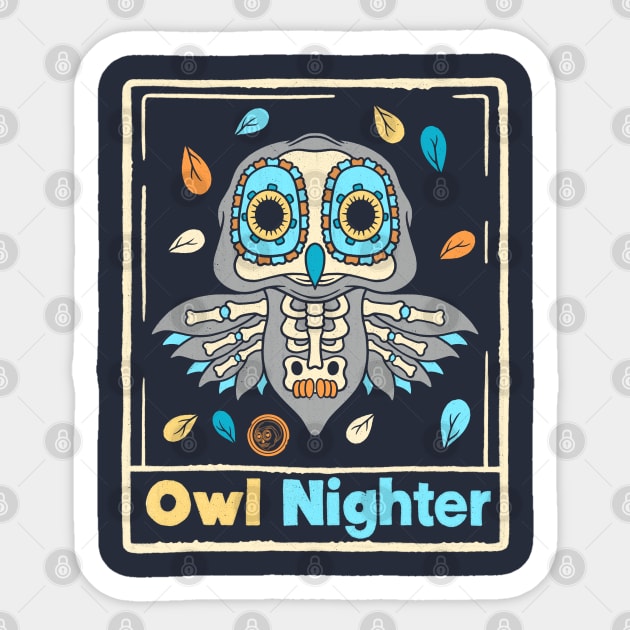 Owl Nighter Sticker by Scriptnbones